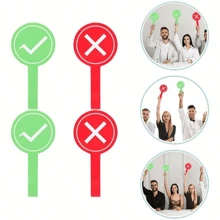 1PC Right Or Wrong Hand Raise The Card, Hook Cross Circle Raise The Hand Card, Christmas, Portable Classroom Answer Card, Kindergarten Classroom Teaching Aids Hand Card Referee, Judge Right And Wrong Score Card, Interactive Toys, PVC Materials, Two-Sided Teaching Tools Of The Right And Wrong Answer Indicator,Back To School