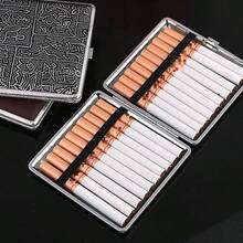 1PC 男士轻奢高档时尚真皮印花烟盒精品便捷多功能金属皮质烟盒 - 彩色 - 查看 5