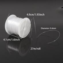 1 dây nylon pha lê trong suốt DIY, dây câu 0,25mm/54m; 0,3mm/45m; 0,4mm/27m; 0,5mm/13m; 0,6mm/11m, dùng để làm dây xâu hạt DIY, làm vòng tay thủ công - Trong sáng - Xem 6