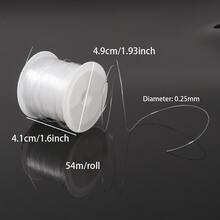 1 dây nylon pha lê trong suốt DIY, dây câu 0,25mm/54m; 0,3mm/45m; 0,4mm/27m; 0,5mm/13m; 0,6mm/11m, dùng để làm dây xâu hạt DIY, làm vòng tay thủ công - Trong sáng - Xem 9