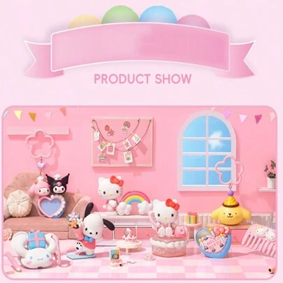 Miniso Sanrio Hello Kitty 50 周年系列盲盒，独家复古设计，优质 PVC 工艺，非常适合展示和生日礼物（1 个，随机发货）