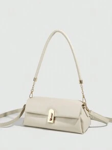 Bolso de hombro de PU, cierre con cremallera, de moda y muy atractivo, minimalista, versátil, estilo baguette, nicho, casual, para commuter, bolso de brazo para mujeres Día de San Valentín