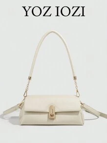 Bolso de hombro de PU, cierre con cremallera, de moda y muy atractivo, minimalista, versátil, estilo baguette, nicho, casual, para commuter, bolso de brazo para mujeres Día de San Valentín