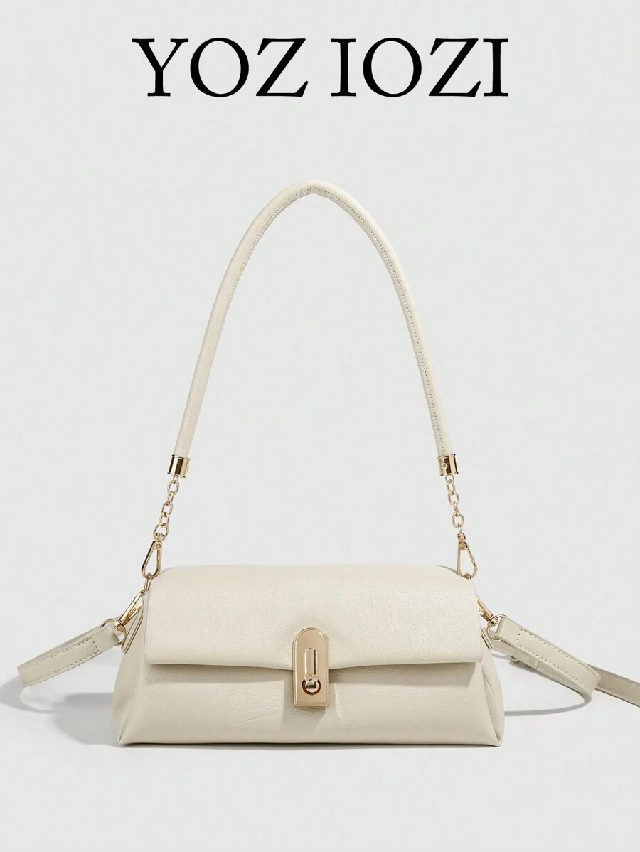 Bolso de hombro de PU, cierre con cremallera, de moda y muy atractivo, minimalista, versátil, estilo baguette, nicho, casual, para commuter, bolso de brazo para mujeres Día de San Valentín