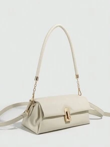 Bolso de hombro de PU, cierre con cremallera, de moda y muy atractivo, minimalista, versátil, estilo baguette, nicho, casual, para commuter, bolso de brazo para mujeres Día de San Valentín