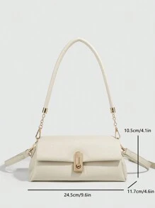 Bolso de hombro de PU, cierre con cremallera, de moda y muy atractivo, minimalista, versátil, estilo baguette, nicho, casual, para commuter, bolso de brazo para mujeres Día de San Valentín