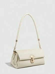 Bolso de hombro de PU, cierre con cremallera, de moda y muy atractivo, minimalista, versátil, estilo baguette, nicho, casual, para commuter, bolso de brazo para mujeres Día de San Valentín