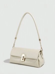 Bolso de hombro de PU, cierre con cremallera, de moda y muy atractivo, minimalista, versátil, estilo baguette, nicho, casual, para commuter, bolso de brazo para mujeres Día de San Valentín