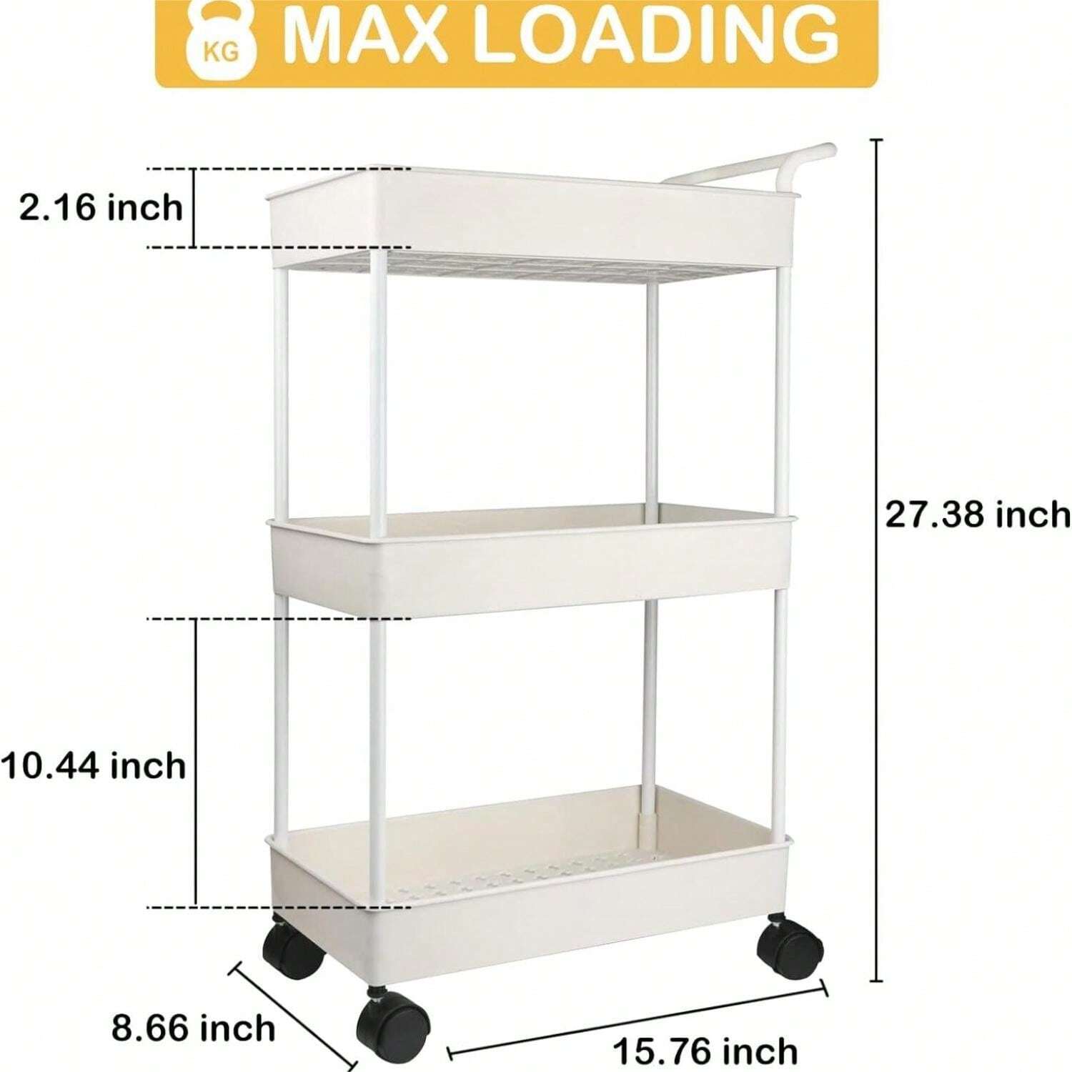 Baby Diaper Caddy, Plastic Movable Cart For Newborn Nursery Essentials