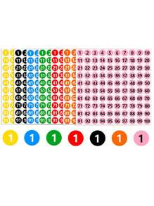 1/2/6/12pcs Round Nail Polish Gel Multi-Color Labels, Sequential Number Stickers, Waterproof Digital Nail Decals, Solid Color Or Holographic Finish, Suitable For Nail Art DIY, Beauty Supplies - Multicolor - View 2
