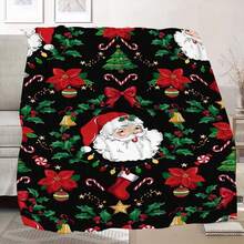 1 chiếc chăn nhung họa tiết ông già Noel, chuông, cây thông, đồ trang trí, quà tặng Giáng sinh, ấm áp & mềm mại, chăn phủ vải nỉ in kỹ thuật số độ nét cao, mọi mùa, ý tưởng quà tặng cho bạn bè và gia đình, chăn đắp đùi đa năng, chăn ngủ trưa văn phòng, vỏ chăn và ghế sofa, chăn ký túc xá, chăn phủ ghế sofa dày & ấm chất lượng cao - Nhiều màu - Xem 7