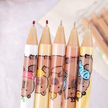 1 Box Of 6 Black Ink Ballpoint Pens, Cute Hamster Design Student Writing Pens - one-size - View 6