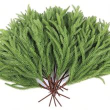 1/3PCS 7 Forks Artificial Pine Needles, Pine Cones, Plastic Accessories, Christmas Decoration Fake Plants Room Decor Fall Decor Fake Flowers Plants Garden Autumn Decor Centerpieces DIY Materials, Christmas Tree Accessories, Home Decoration, Holiday Party Supplies Christmas Decorations