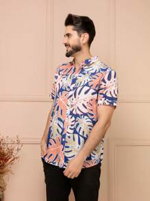 MEN'S FLOWER SHIRT - 駝色 - 查看 1