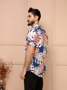 MEN'S FLOWER SHIRT - 駝色 - 查看 3