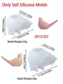 1个/2个3D小鸟蜡烛模具，DIY硅胶模具，水晶环氧树脂模具，蜡烛熔块模具，肥皂模具，石膏家居装饰，桌面摆件 - Bird - 查看 15