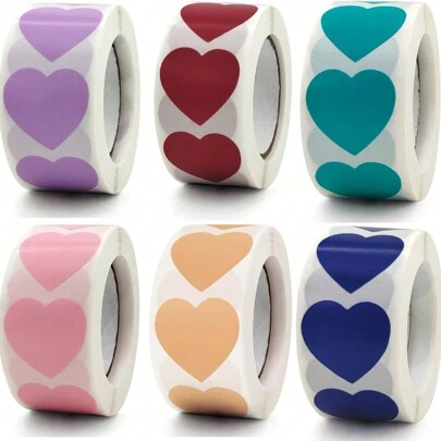 500 张/卷情人节圣诞节万圣节感恩节心形感谢贴纸 - 结婚求婚周年派对礼物密封标签
