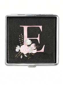 Mini Classic Personalized Cigarette Case - Ultra-Thin Flip Holder With Elastic Band,Pink Flower Letters A-Y, Durable Travel Accessories For Women, Perfect Holiday Gift For Halloween, Christmas, Thanksgiving Day, And More ﻿ - Black - View 28