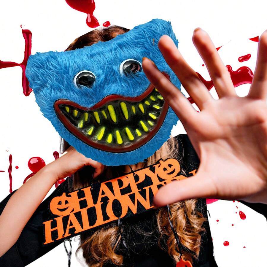 GRUPO CARNAVALLIA Poppy Playtime  Mask Cosplay Realistic Texture Halloween Costume - Blue - View 1