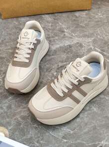 女士时尚舒适休闲鞋，适合旅行和日常生活 - 卡其色 - 查看 5