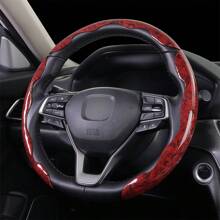 3pcs Woodgrain Snap-On Car Steering Wheel Cover Without Inner Ring, Universal