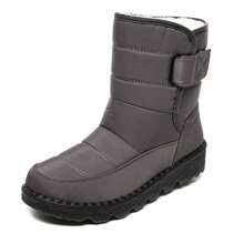 Women's Winter Snow Boots - Anti-Slip, Waterproof, Fluffy Lined, Slip-On Ankle Booties For Warmth And Comfort - 灰色 - 查看 1
