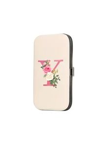 7件套字母印花旅行美甲套装，粉色字母A-Y，大容量指甲护理收纳盒，包含不锈钢工具，超锋利防溅指甲钳套装，经典设计指甲钳盒，适合移动美容、旅行、户外、住宿、学校和家庭使用。 - 米色 - 查看 31