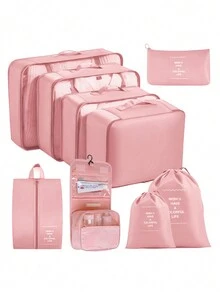 Bộ 6/7/8 túi đựng đồ du lịch di động - Sắp xếp quần áo, giày dép và đồ lót của bạn một cách dễ dàng - Hoàn hảo để đóng gói hành lý và vali Túi đựng đồ du lịch có in khẩu hiệu di động kèm giày dép, đồ vệ sinh cá nhân và túi giặt Đồ dùng học tập Đồ dùng học tập cho trường học cho sinh viên Trang trí phòng ký túc xá Trang trí phòng ngủ Đồ dùng ký túc xá thiết yếu cho học sinh Giáo viên Khối đóng gói Lưu trữ quần áo Bộ sắp xếp quần áo Bộ túi du lịch Bộ sắp xếp du lịch Đồ dùng du lịch thiết yếu - Hồng - Xem 14