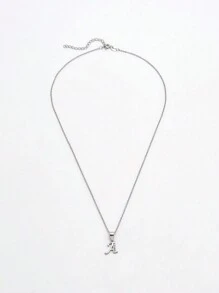 1 件 925 纯银简约时尚 26 个字母女士结婚礼物项链 - 銀色 - 查看 4