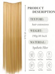 Extensiones de cabello rectas con clip de 20 a 40 pulgadas, adecuadas para diversas ocasiones como festivales de música, fiestas, cosplay, vacaciones y todas las estaciones - Multicolor - Ver 3