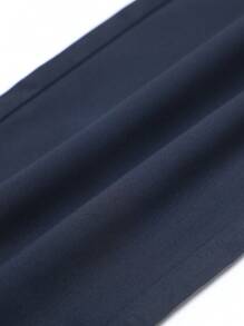 男士弹力休闲裤，直筒修身商务正装裤，适合婚礼、办公室、商务旅行、典礼、工作 - 藍色 - 查看 4