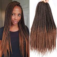 7 Packs Goddess Box Braids Crochet Hair 18Inch Prelooped Crochet Box Braids Crochet Hair For Women Braiding Hair - T30# - 查看 1