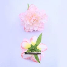 1 件逼真的牡丹花发夹，甜美复古高端刘海侧发夹，时尚百搭优雅鳄鱼夹，适合旅行、海滩、摄影、日常、户外、休闲、约会爪夹发夹发夹，度假装女士 - 1pc白色花朵髮夾 - 查看 5