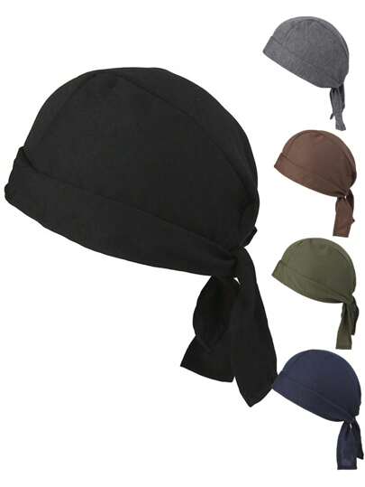 1pc Candy-Colored Pirate Hat, Vintage Bonnet For Men, Streetwear Skull Cap, Chemo Cap, Outdoor Cycling Headwear Unisex