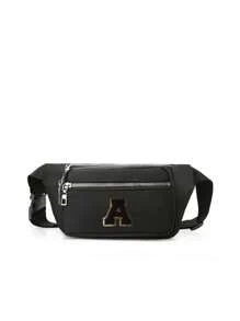 1 chiếc túi đeo hông thể thao mini nhiều ngăn chống thấm nước với dây đeo vai điều chỉnh được, màu đen, thêu chữ A-Z, túi đeo chéo đa chức năng phù hợp cho nữ, bé gái chơi thể thao, tập thể dục, chạy bộ, hoạt động ngoài trời, quà tặng sinh nhật cho học sinh, túi đeo hông, túi đeo chéo/túi ngực/túi đeo eo thể thao ngoài trời chống thấm nước, túi đeo chéo màu đen đơn giản bền chắc, thời trang và đa năng cho cả nam và nữ. - màu đen - Xem 20