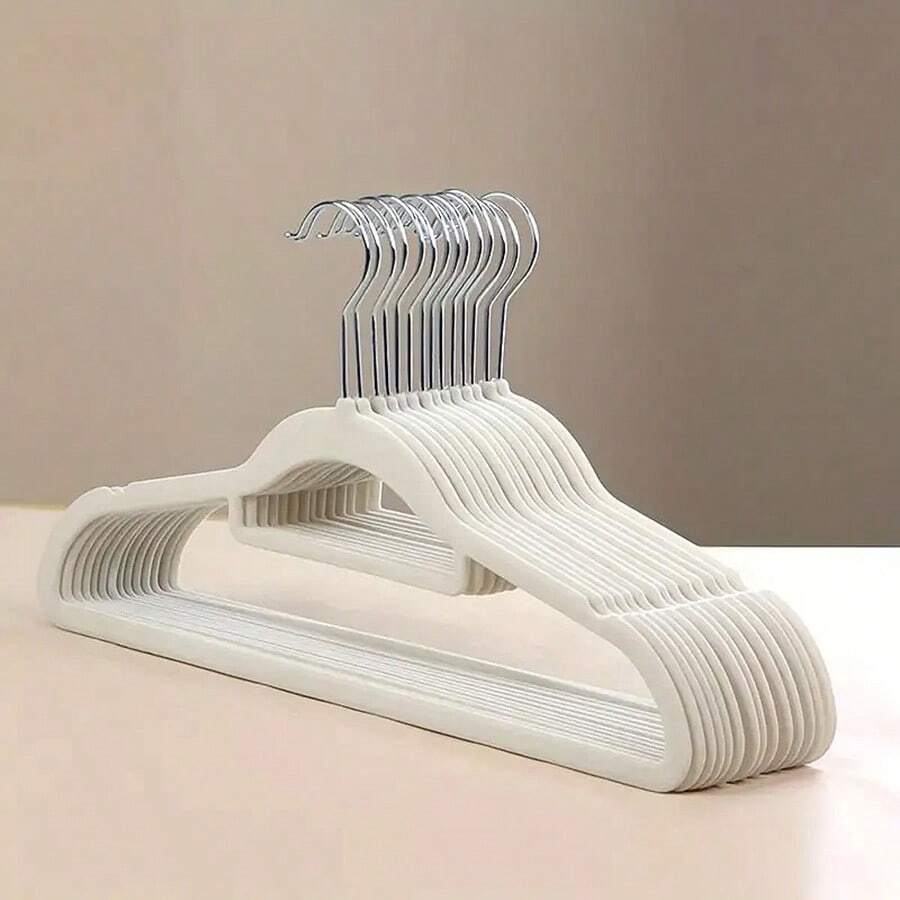 20pcs/10pcs Premium Flocked Hangers, NonSlip Clothes Hanger, Dry & Wet