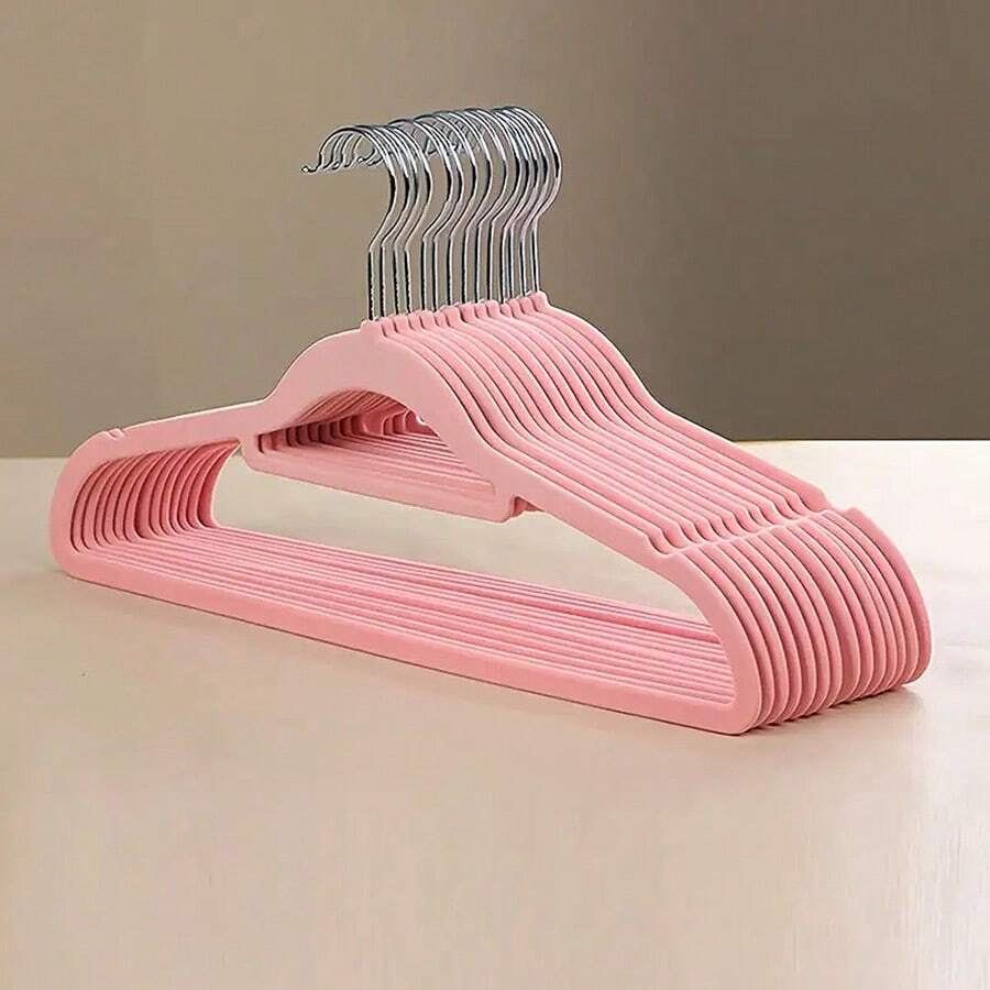 20pcs/10pcs Premium Flocked Hangers, NonSlip Clothes Hanger, Dry & Wet