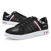 Shein príncipe Tenis Planos Cómodos y Modernos para Hombre, Calzado Casual Deportivo, Perfectos para Uso Diario y Actividades al Aire Libre - Negro - Ver 6