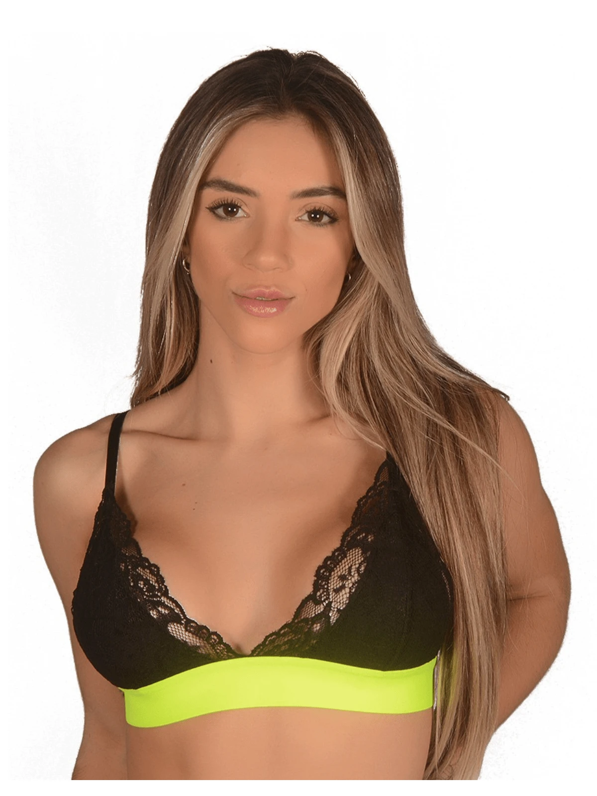 Dely Lace Top Bra Without Lined Cups - Màu vàng - Xem 1