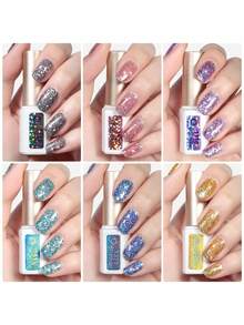 GAOY Gaoy Juego De Esmaltes De Uñas De Gel De 6 Piezas, Tonos de piel neutros, rosas y marrón para manicura en casa - Diseño de uñas, salón, kit de inicio para el hogar, Ideal como regalo para muje, melocotones, para primavera y todas las estaciones, Manicura para remojar, perfecto para todos los tonos de piel - Dorado - Ver 2