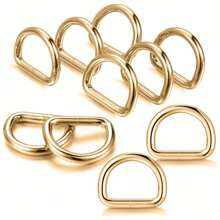 10 件金属 D 形环用于制作钱包，D 形环金属扣用于包袋织带皮带钱包工艺品宠物项圈背包五金配件什锦 - 金色 - 查看 10