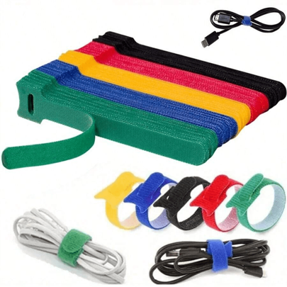 100 piezas de correas reutilizables de nailon con gancho y bucle - cinta organizadora autoadhesiva duradera y suave para uso de oficina diario