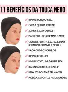 Kit 6 Nero Cap For Hairstyle To Last Longer When Sleeping Anti-Frizz Half Wig Cap - Negro - Ver 5