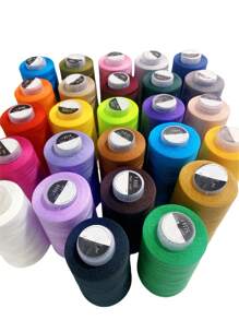 1 Rolo de Linha de Costura Doméstica 40/2 em 40 Cores, Preto e Branco, 3500 Jardas, para Artesanato em Roupas e Calças, Acessórios para Costura Manual, Linha de Costura DIY - Multicolorido - Ver 3