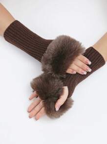 1双多色细纹短款毛线手套秋冬季毛线手套女款 - 彩色 - 查看 16