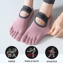 1 Pair Women's Five Toe Socks, Professional Non-Slip Flat Socks, Yoga Socks, Fitness Socks, Toe Socks - Multicolor - View 2