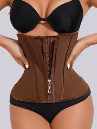 1 件装 女士纯色双层强力腹部束腰训练器乳胶腰部塑身器适合日常使用