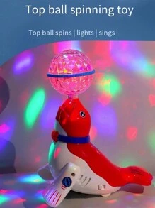 1 Caja Juguete Eléctrico De León Marino Musical Para Niños Que Baila, Gira, Balancea En El Fútbol, Se Ilumina Y Toca Música