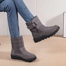 Women's Winter Snow Boots - Anti-Slip, Waterproof, Fluffy Lined, Slip-On Ankle Booties For Warmth And Comfort - 灰色 - 查看 7