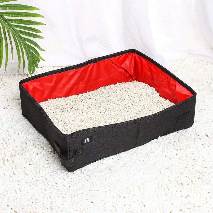 Random Color Portable Foldable Cat Litter Box, Convenient & Practical